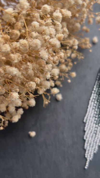 Long black matte beaded earrings with silver ombre fringe. Unique, vibrant, cute statement handmade boho earrings for women, eye-catching and perfect as a gift for her or for everyday wear video 1