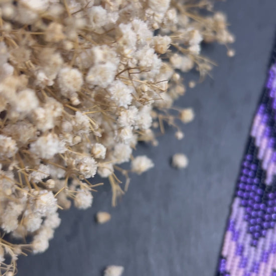 Handmade long black and purple native American beaded earrings with ethnic design and fringe. Cute statement earrings for women, unique gift for her video 1